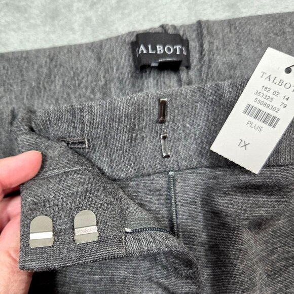 Talbots Pants Womens 1X Gray Ankle Cropped Career Stretch Trousers NEW - Picture 2 of 8